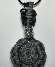 Andrew Tactical Compass Gray – Szürke-Fekete Paracord Kulcstartó Iránytű Medállal