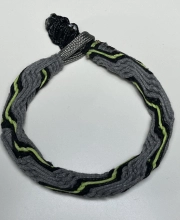 Andrew Stealth Lime – Szürke Szőtt Férfi Karkötő Neonzöld Kontrasztszállal
