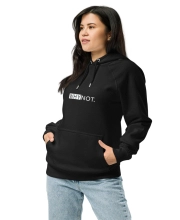 Unisex prémium kapucnis pulóver - Vagány elől hátul Why not felirattal