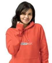 Unisex prémium kapucnis pulóver - Vagány elől hátul Why not felirattal