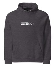 Unisex prémium kapucnis pulóver - Vagány elől hátul Why not felirattal