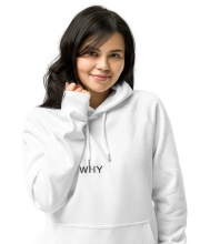 Unisex prémium kapucnis pulóver - Vagány elől hátul Why not felirattal