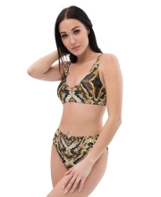 Prémium Magas Derekú Női Bikini Szett - Kígyóbőrös Exotic Luxury Edition (UPF50+)