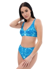 Prémium Magas Derekú Női Bikini Szett - Világos Medence Resort Edition (UPF50+)