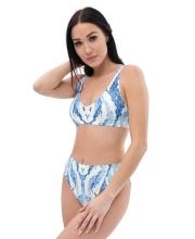 Prémium Magas Derekú Női Bikini Szett - Világos Kékes Ocean Luxury Edition (UPF50+)