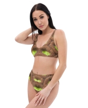 Prémium Magas Derekú Női Bikini Szett - Koral Exotic Texture Edition (UPF50+)