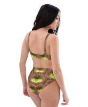 Prémium Magas Derekú Női Bikini Szett - Koral Exotic Texture Edition (UPF50+)
