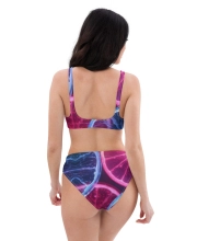 Prémium Magas Derekú Női Bikini Szett - Neon Lemon Cyber Rave Edition (UPF50+)
