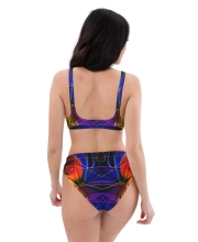 Prémium Magas Derekú Női Bikini Szett - Neon Körök Electric Pulse Edition (UPF50+)