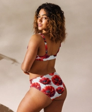 Prémium Magas Derekú Női Bikini Szett - Pipacsos Poppy Bloom Edition (UPF50+)