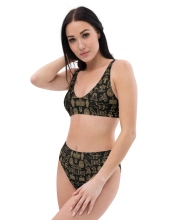 Prémium Magas Derekú Női Bikini Szett - Egyiptomi Bronze Pharaoh Edition (UPF50+)