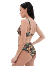 Prémium Magas Derekú Női Bikini Szett - Színes Virágos Retro Bloom Edition (UPF50+)