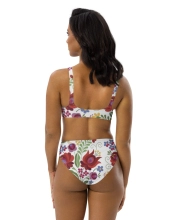 Prémium Magas Derekú Női Bikini Szett - Kalocsai Virág Heritage Avant-Garde Edition (UPF50+)