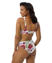 Prémium Magas Derekú Női Bikini Szett - Kalocsai Virág Heritage Avant-Garde Edition (UPF50+)