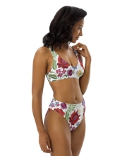 Prémium Magas Derekú Női Bikini Szett - Kalocsai Virág Heritage Avant-Garde Edition (UPF50+)