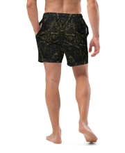 Férfi Prémium Úszónadrág - Fekete-Arany Luxury Pattern