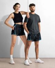 Unisex Prémium Sportnadrág - GYM Cyber Neon Blue Pattern