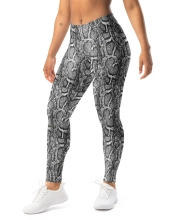 Női prémium alakformáló leggings - Szürke kígyómintával