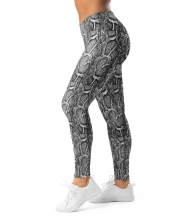 Női prémium alakformáló leggings - Szürke kígyómintával