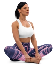 Női prémium jóga leggings - Absztrakt márvány mintával