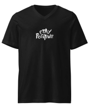 Férfi Prémium V-Nyakú Póló - Stay Positive Statement Edition