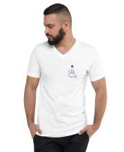 Férfi Prémium V-Nyakú Póló - Let Sail Away Minimalist Edition