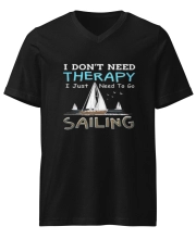 Férfi Prémium V-Nyakú Póló - Sailing Therapy Statement Edition