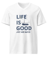 Férfi Prémium V-Nyakú Póló - Life Is Good Statement Edition
