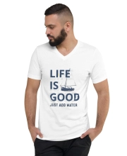 Férfi Prémium V-Nyakú Póló - Life Is Good Statement Edition