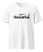 Férfi Prémium V-Nyakú Póló - Natural Script Edition