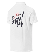 Prémium Galléros Slim Fit Póló - Let's Sail felirattal
