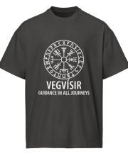Férfi túlméretezett pamut póló - VEGVÍSIR mintával