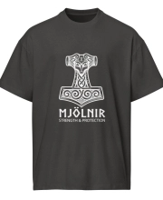 Férfi túlméretezett pamut póló - MJÖLNIR pöröly mintával