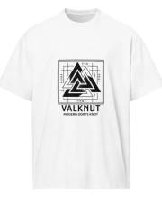 Férfi túlméretezett pamut póló - VALKNUT mintával
