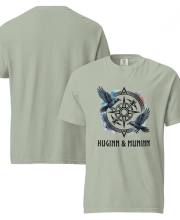 Unisex prémium pamut póló - HUGINN & MUNINN viking mintával