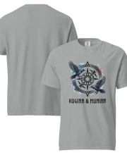 Unisex prémium pamut póló - HUGINN & MUNINN viking mintával