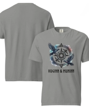 Unisex prémium pamut póló - HUGINN & MUNINN viking mintával