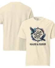 Unisex prémium pamut póló - HUGINN & MUNINN viking mintával