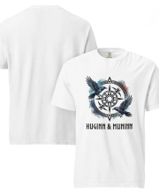 Unisex prémium pamut póló - HUGINN & MUNINN viking mintával
