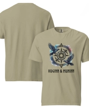 Unisex prémium pamut póló - HUGINN & MUNINN viking mintával