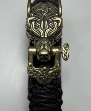 Prémium Kézzel Font Viking Karkötő Vegvisir & Jörmungandr Ouroboros Bronze Edition