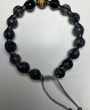 Ink2be Prémium Kézzel Csomózott Ásvány Karkötő - Labradorite & Tiger's Eye Shamballa Edition