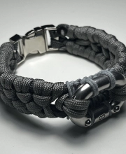 Ink2be Prémium Kézzel Font Taktikai Paracord Karkötő - Steel Link Infinity Shackle Edition