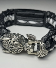 Ink2be Prémium Kézzel Font Taktikai Paracord Karkötő - Odin's Raven Vegvisir & Fenrir Wolf Edition