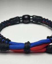 Ink2be Prémium Kézzel Font Paracord Karkötő - Dual Blue & Red Shamballa Edition