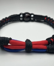 Ink2be Prémium Kézzel Font Paracord Karkötő - Dual Blue & Red Shamballa Edition