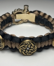 Ink2be Kézműves taktikai paracord karkötő - Kelta medálok és bronz sekli kiadás