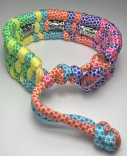 Ink2be Prémium Kézműves Paracord Karkötő – Neon Multicolor Szivárvány, Ezüst Rúnagyöngyökkel