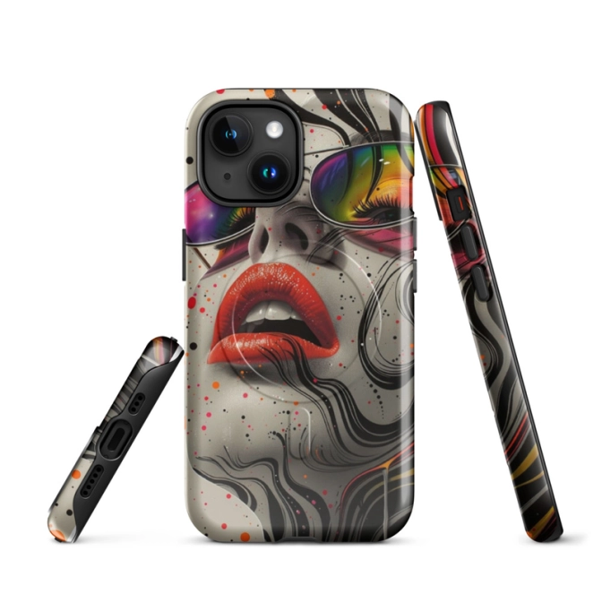 Ink2be Prémium MagSafe® iPhone® tok - Napszemüveges Nő és avantgárd pop-art kiadás