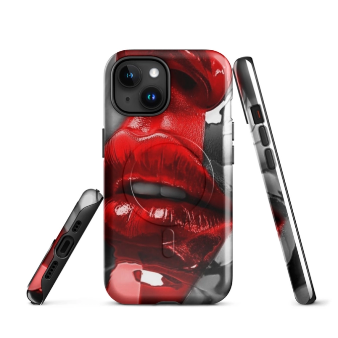 Ink2be Prémium MagSafe® iPhone® tok - Csábító Ajkak és dögös vörös pop-art kiadás